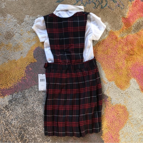 Lot Chaps Approved School Wear 2 Dresses, Blue Shirt, Tan Skirt, 2 Blouses (8) - Picture 9 of 9